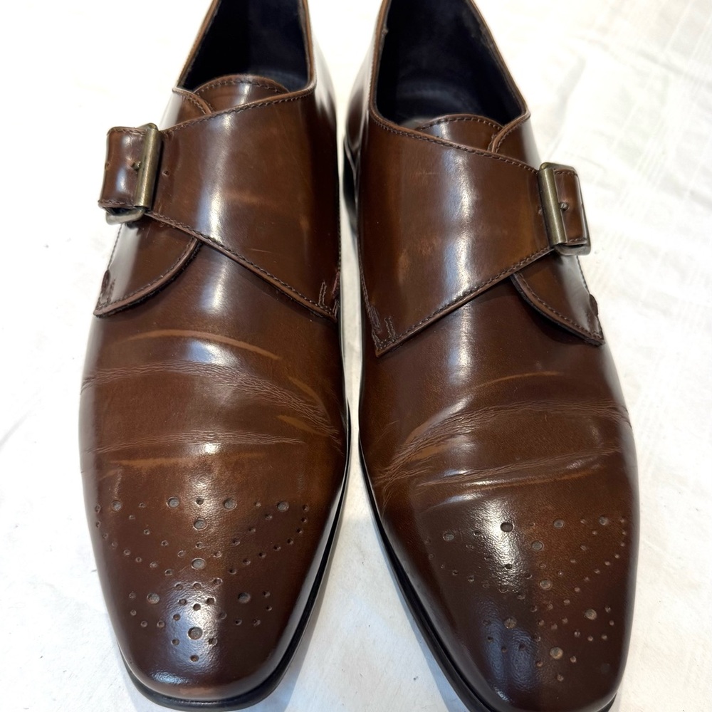 Bruno Magli Brown Leather Loafers Slip-Ons